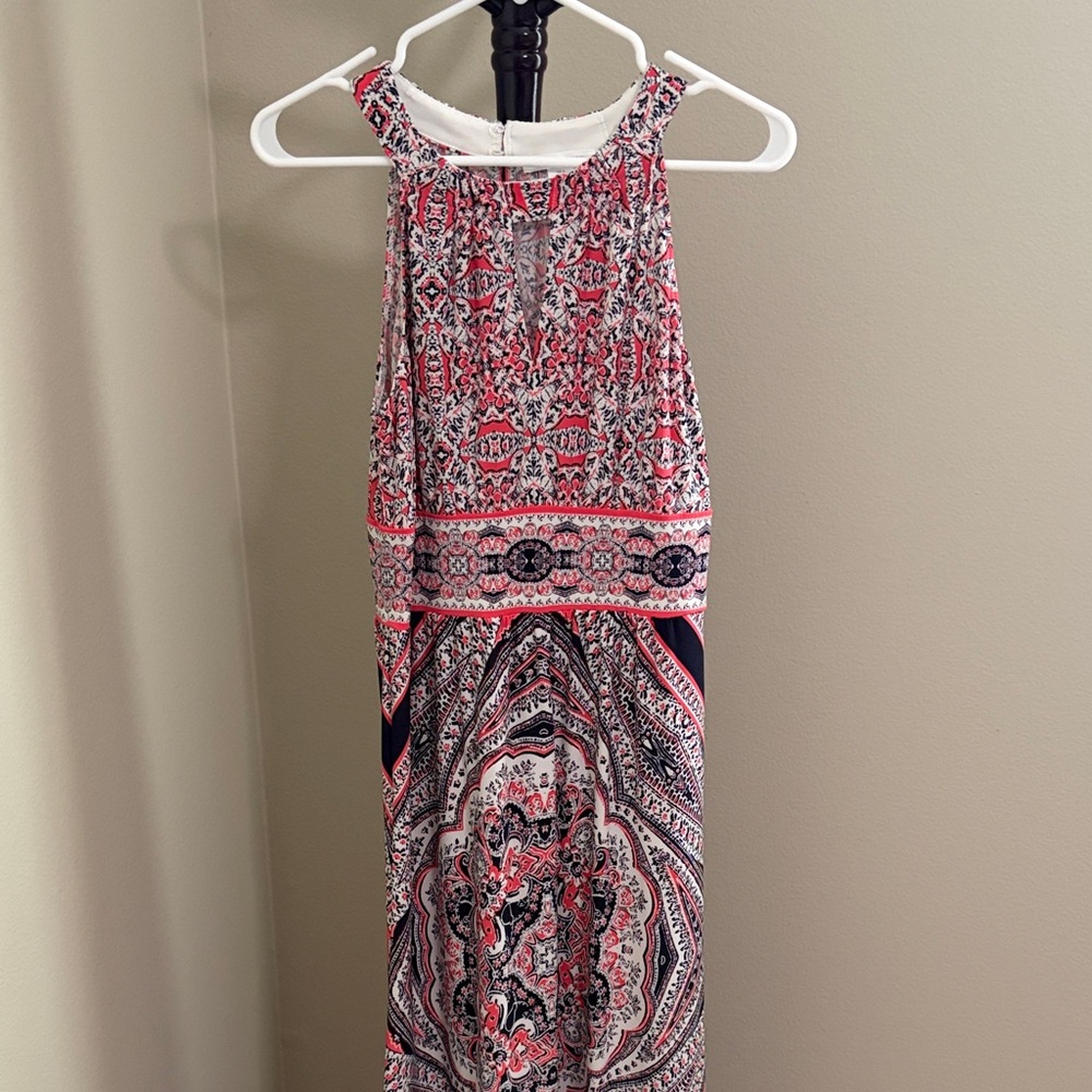 London Times Red and Black Patterned Maxi Dress